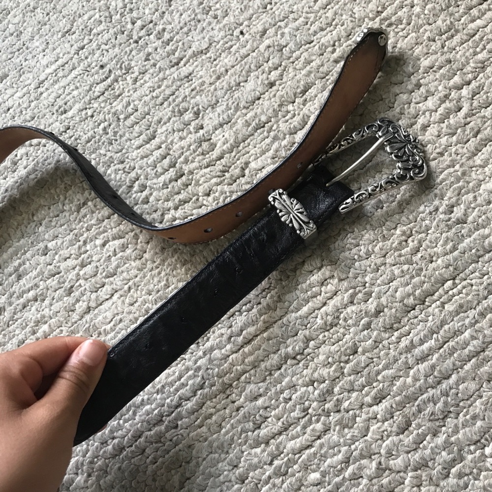 ostrich leather belt